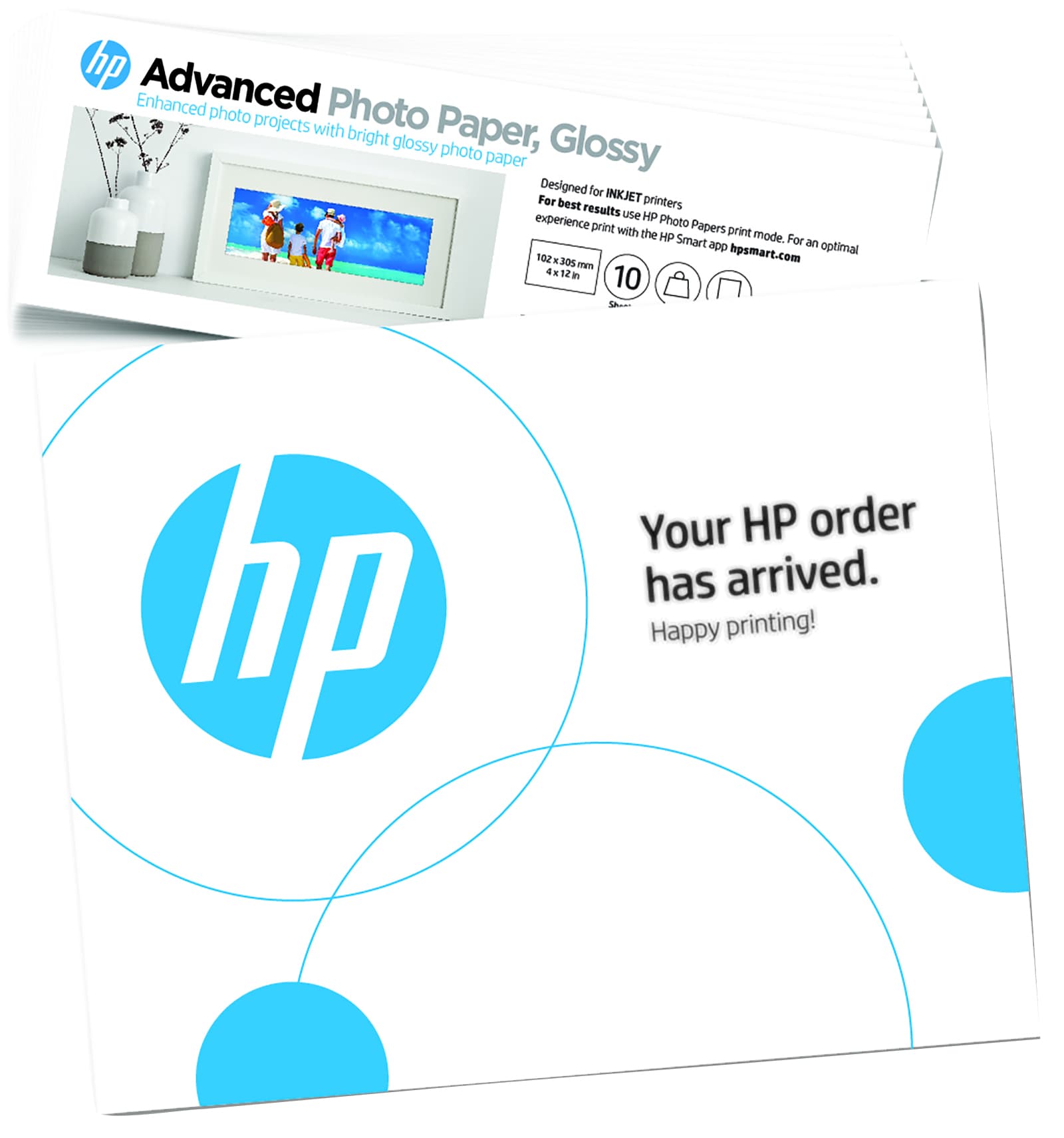 HP ADVANCED - BRILLANT - 10,5 MILLIÈMES DE POUCE - 102 X 305 MM - 250 G/M² - 65 LBS - 10 FEUILLE(S) PAPIER PHOTO - POUR ENVY INSPIRE 7920E