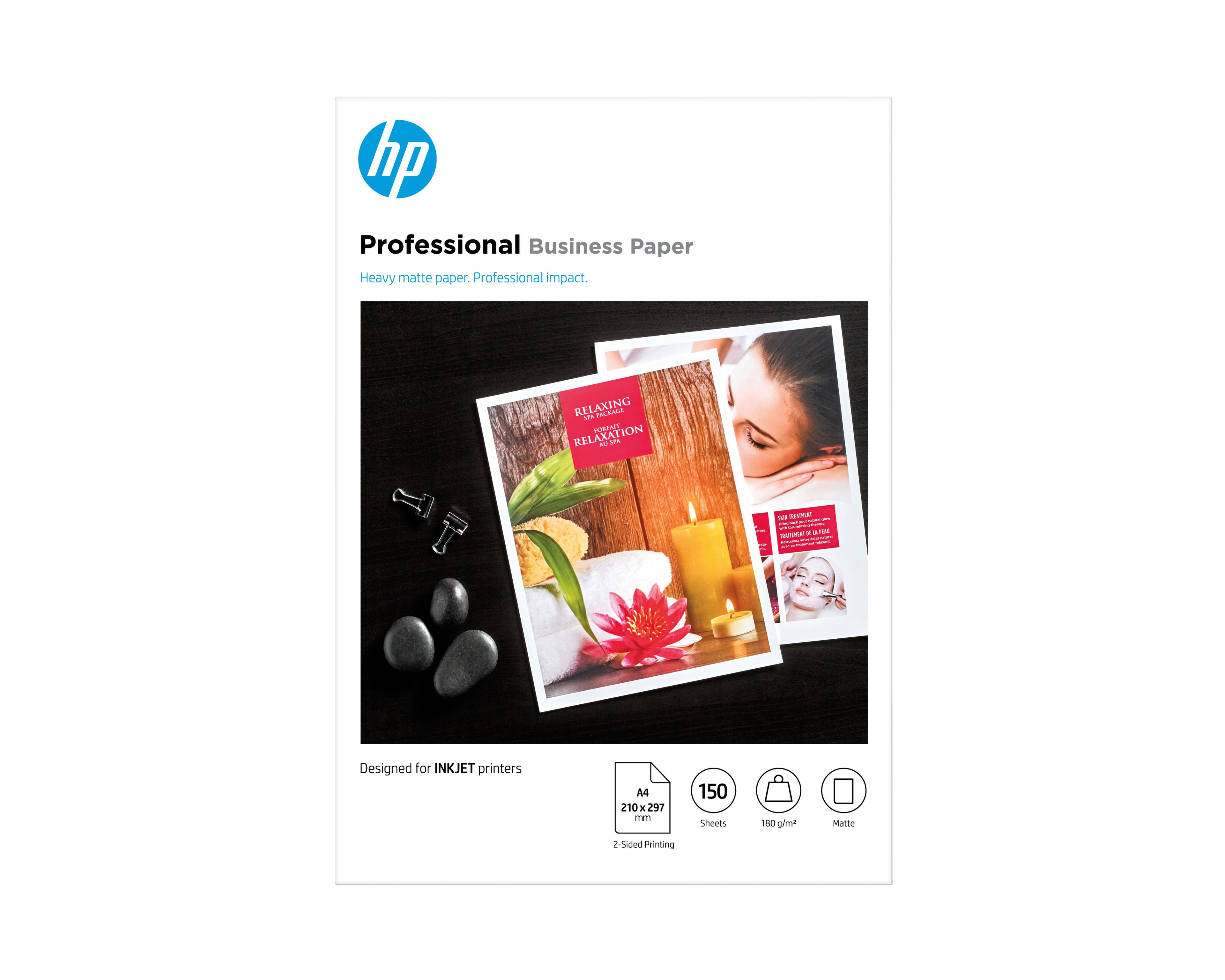 HP PROFESSIONAL - MAT - A4 (210 X 297 MM) - 180 G/M² - 150 FEUILLE(S) PAPIER PHOTO - POUR DESKJET 15XX, INK ADVANTAGE 27XX, OFFICEJET 80XX, 9012, PHOTOSMART B110