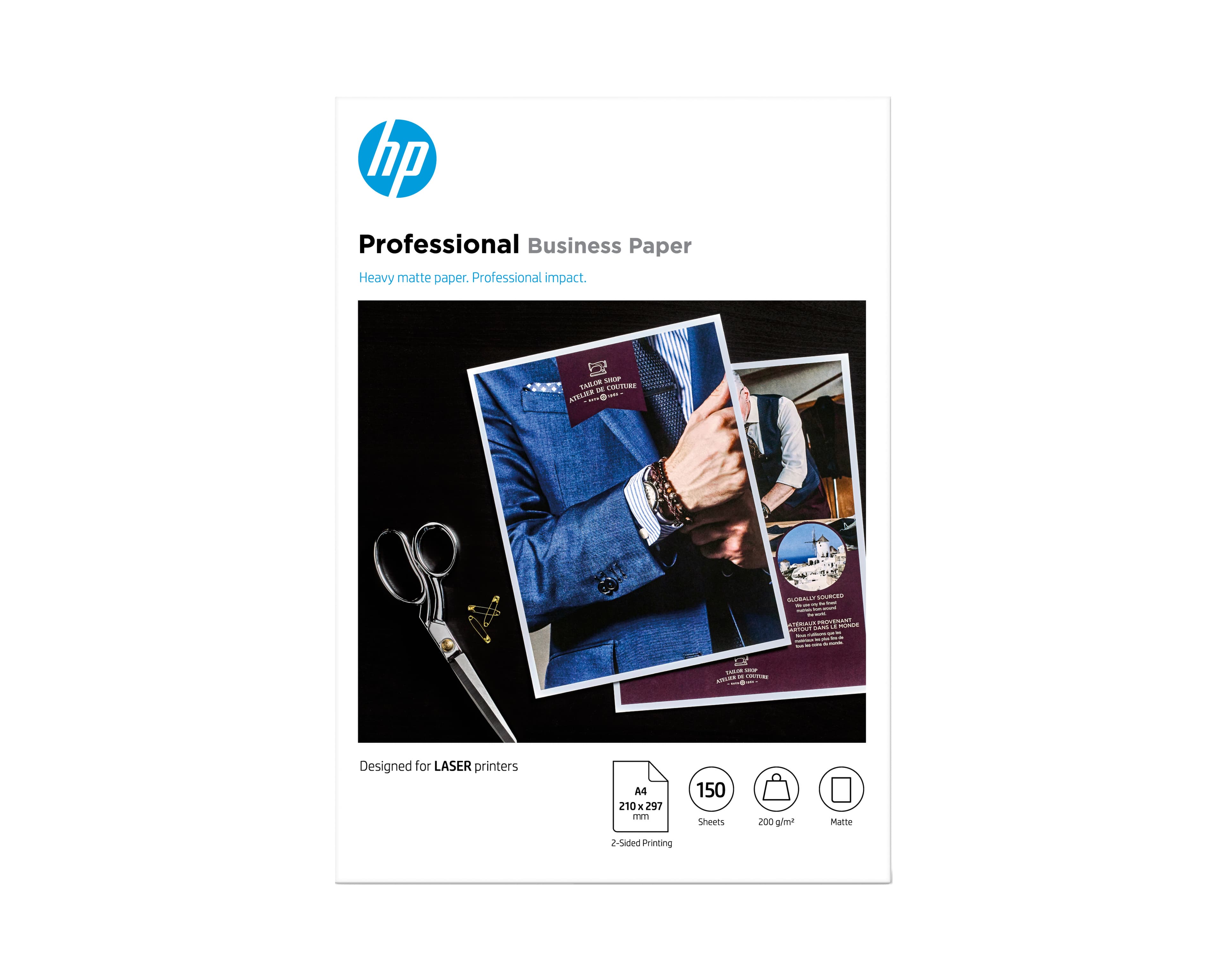 HP PROFESSIONAL - MAT - A4 (210 X 297 MM) - 200 G/M² - 150 FEUILLE(S) PAPIER PHOTO - POUR COLOR LASERJET ENTERPRISE MFP M480, LASERJET MANAGED FLOW MFP E87660, NEVERSTOP 1001