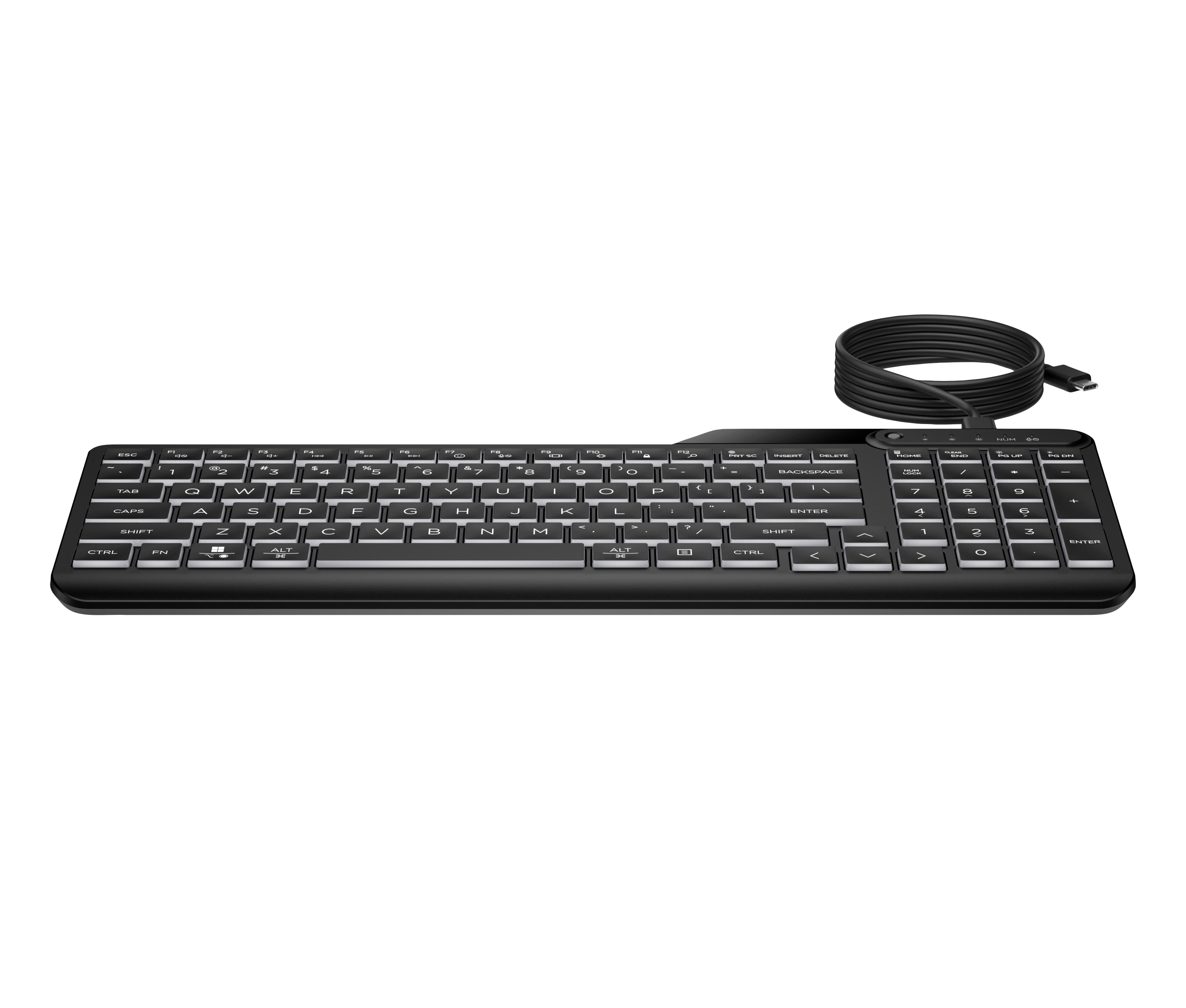 HP 400 - CLAVIER - TAILLE COMPACTE, DISPOSITION EN 2 ZONES, 12 TOUCHES PROGRAMMABLES, DÉPLACEMENT DES TOUCHES SURBAISSÉ, MULTI-APPAREILS - RÉTROÉCLAIRAGE - USB-C - FRANÇAIS - NOIR