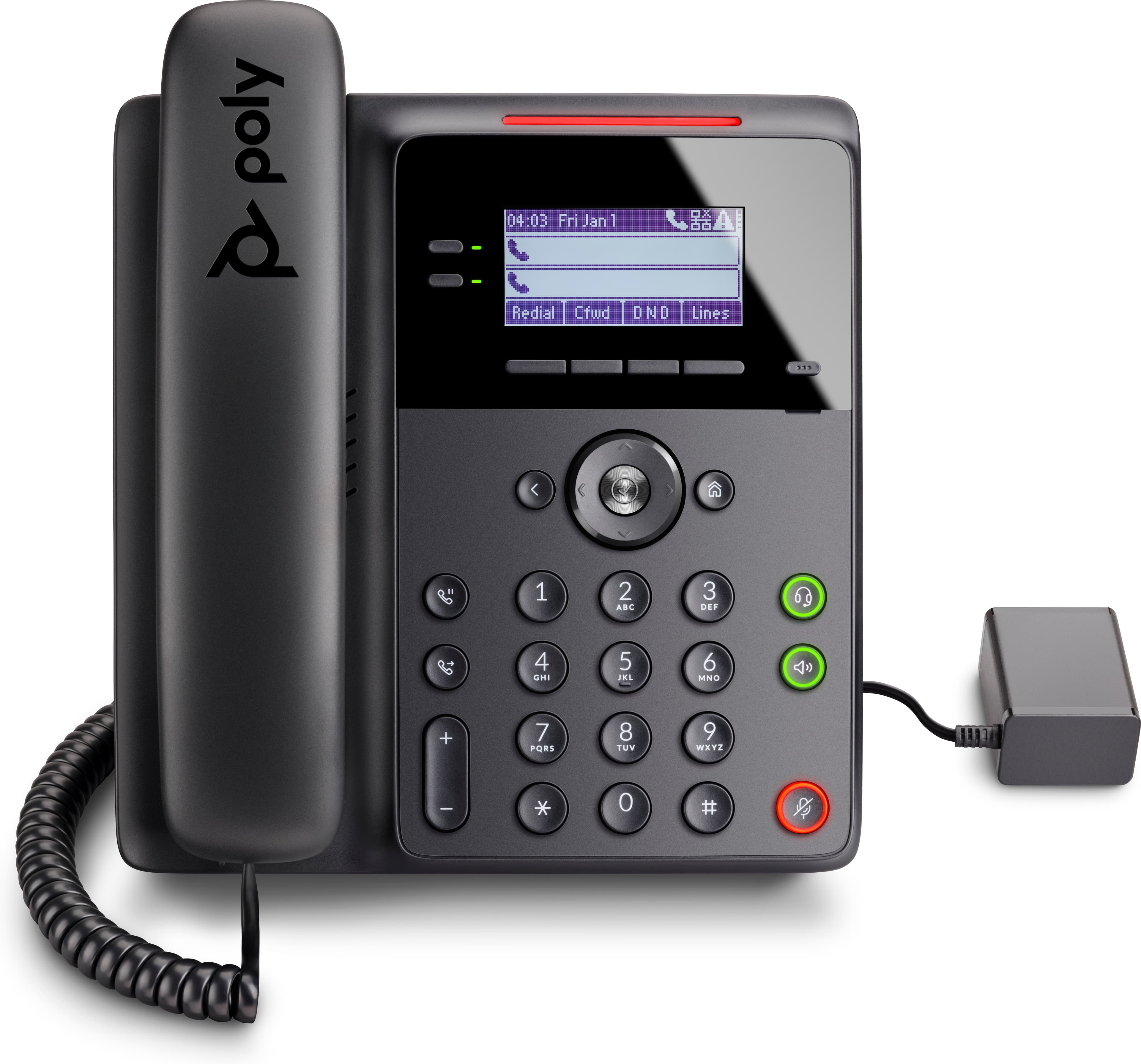 HP POLY EDGE B10 IP PHONE WITH POWER SUPPLY EMEA - INTL ENGLISH LOC EURO PLUG