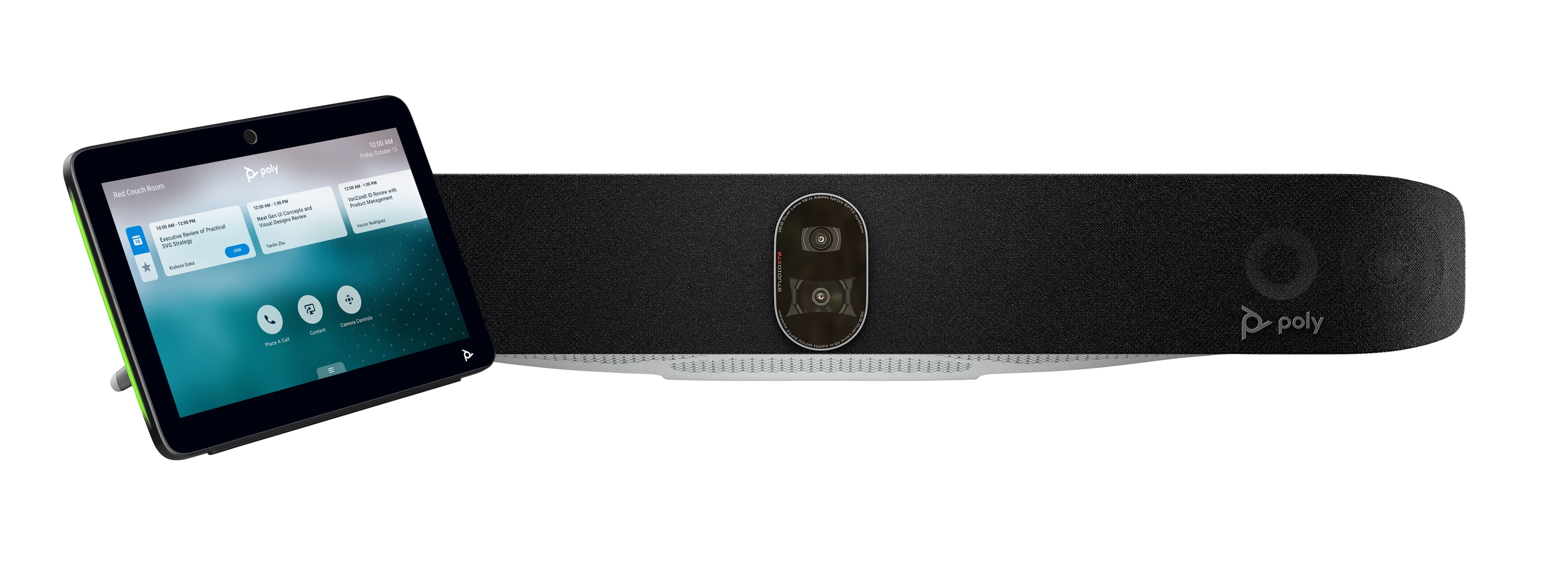 HP POLY STUDIO X72 - BARRE VIDÉO TOUT-EN-UN (BARRE VIDÉO, CONTRÔLEUR TACTILE POLY TC10) - CERTIFIÉ ZOOM, CERTIFIÉ POUR MICROSOFT TEAMS, CERTIFIÉ GOOGLE MEET - NOIR - POWER ADAPTER INCLUDED