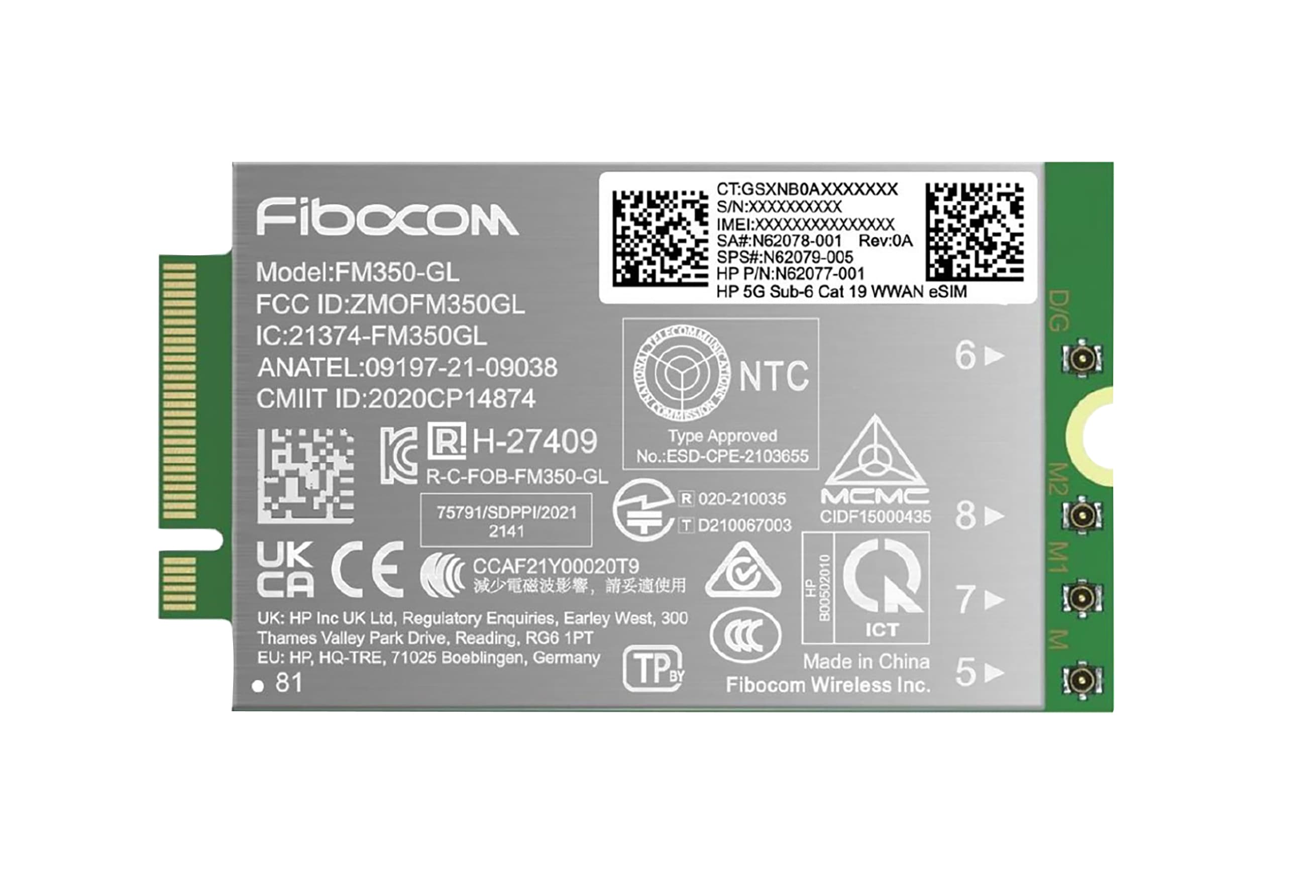HP - MODEM CELLULAIRE SANS FIL - 5G - POUR ELITE X360, ELITEBOOK 83X G11, 84X G11, 86X G11, ZBOOK FIREFLY 14 G11, ZBOOK FURY 16 G11