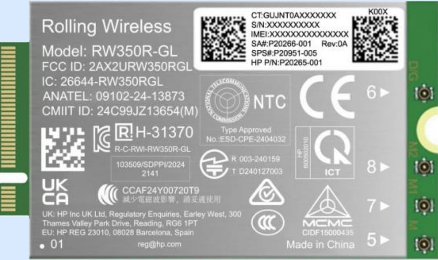 HP - MODEM CELLULAIRE SANS FIL - 4G LTE ADVANCED PRO - M.2 CARD