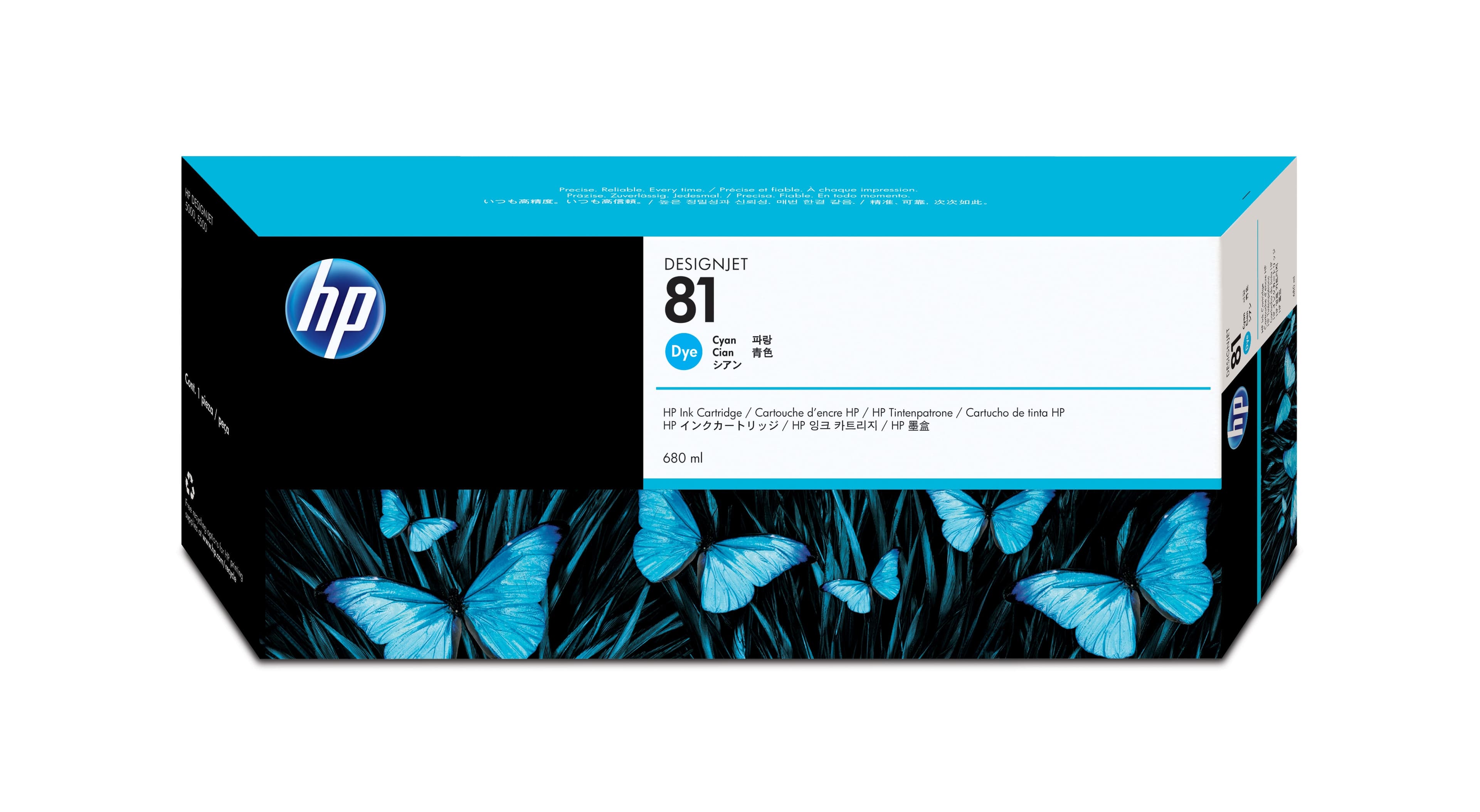 HP 81 ORIGINAL DYE INK CARTRIDGE C4931A CYAN STANDARD CAPACITY 680ML 1-PACK