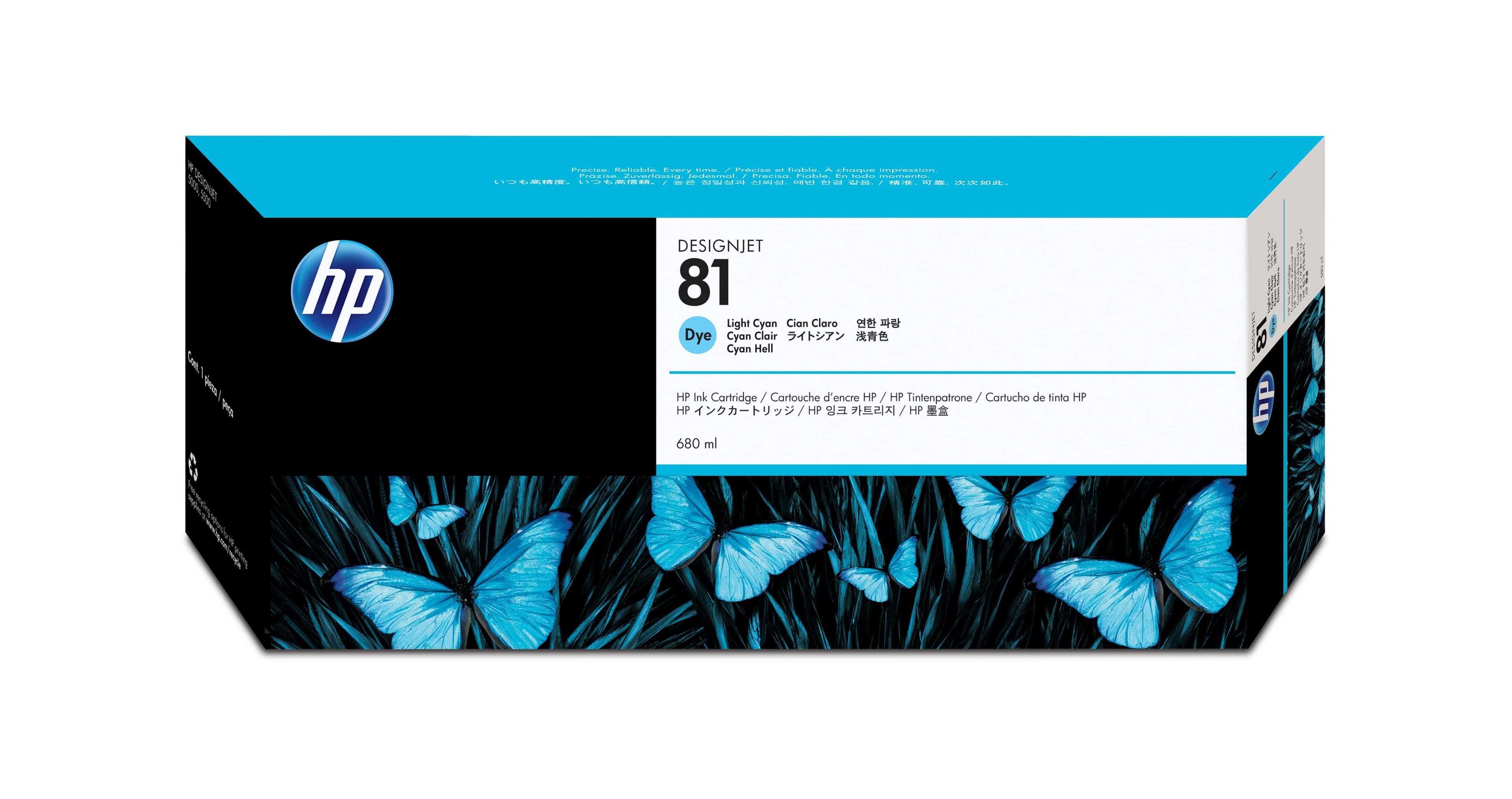 HP 81 ORIGINAL DYE INK CARTRIDGE C4934A LIGHT CYAN STANDARD CAPACITY 680ML 1-PACK