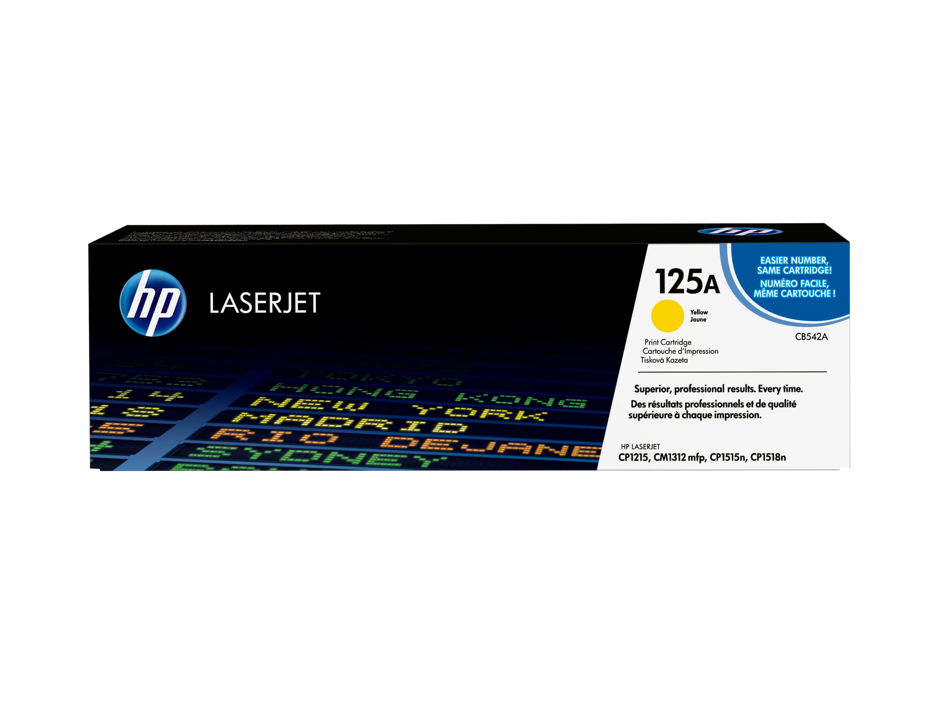 HP 125A - JAUNE - ORIGINAL - LASERJET - CARTOUCHE DE TONER (CB542A) - POUR COLOR LASERJET CM1312 MFP, CP1215, CP1217, CP1515N, CP1518NI