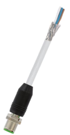 CABLE ETHERNET 3M A-CODED MALE M12 TO FLYING LEADS
