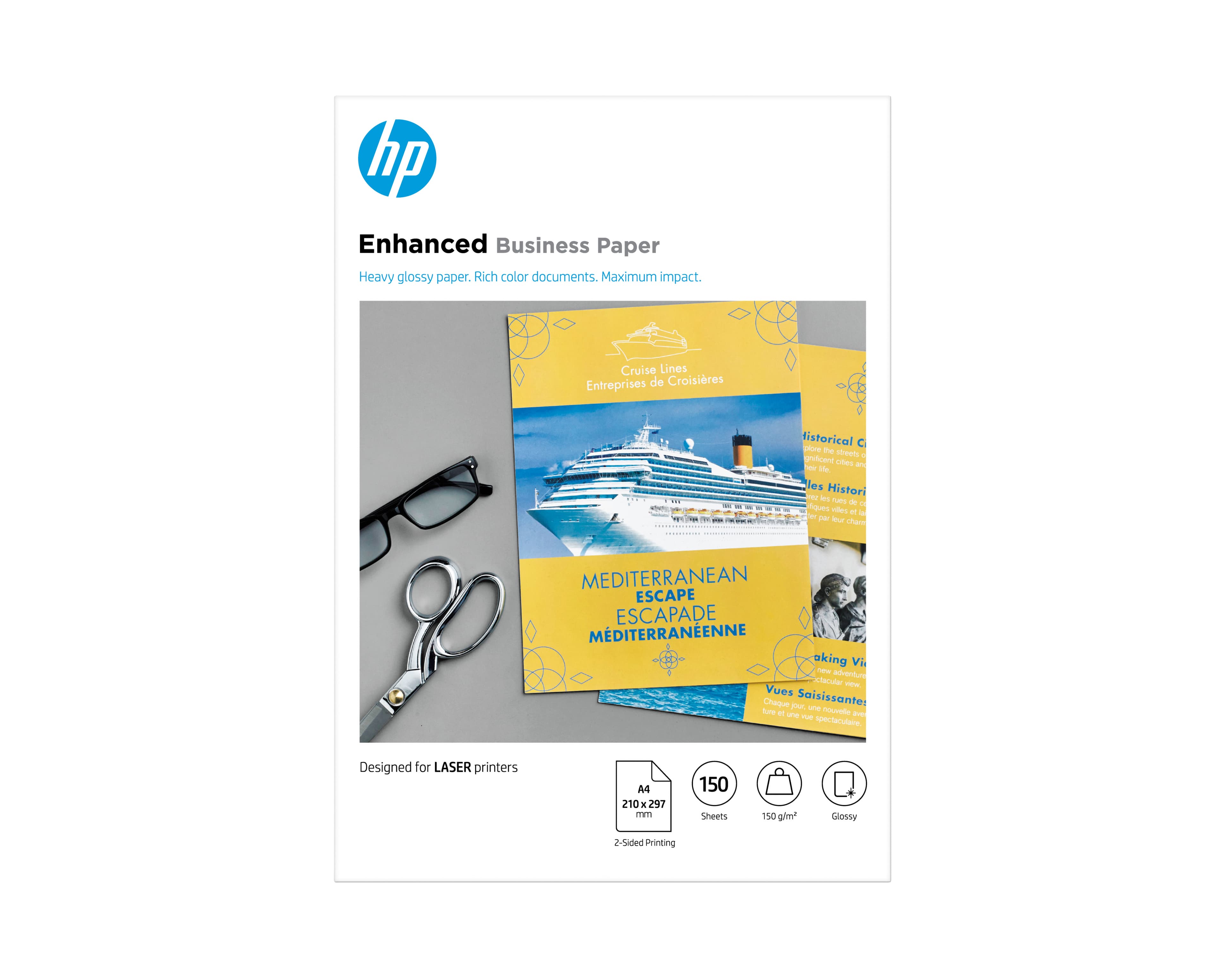 HP PROFESSIONAL GLOSSY PAPER - BRILLANT - A4 (210 X 297 MM) - 150 G/M² - 150 FEUILLE(S) PAPIER PHOTO