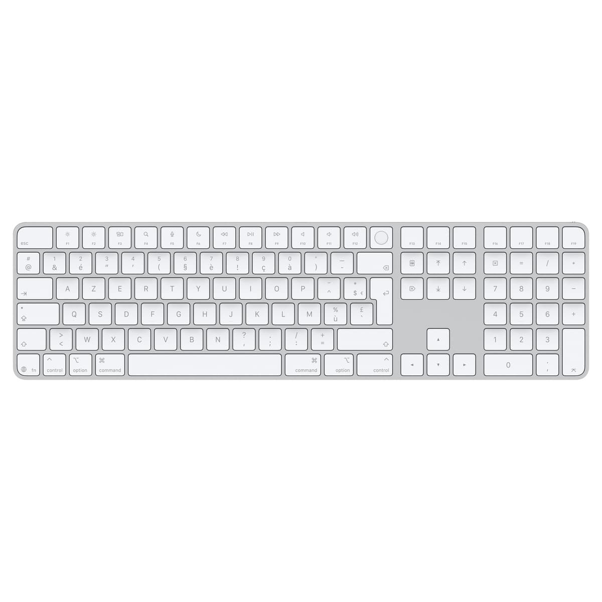 APPLE MAGIC KEYBOARD WITH TOUCH ID AND NUMERIC KEYPAD - CLAVIER - USB-C - SANS FIL - BLUETOOTH - AZERTY - FRANÇAIS - CLÉS BLANCHES