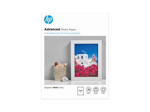 HP ADVANCED GLOSSY PHOTO PAPER - BRILLANT - 130 X 180 MM 25 FEUILLE(S) PAPIER PHOTO - POUR ENVY 50XX, 76XX, ENVY INSPIRE 7920, OFFICEJET 52XX, 80XX, PHOTOSMART B110, WIRELESS B110
