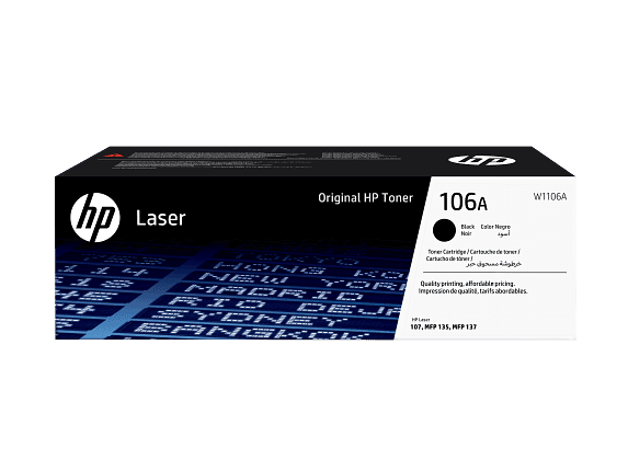 HP 106A - NOIR - ORIGINAL - CARTOUCHE DE TONER (W1106A) - POUR LASER 107, MFP 135, MFP 137