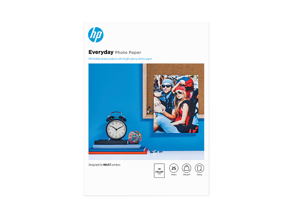 HP EVERYDAY PHOTO PAPER - PAPIER - PAPIER SEMI-BRILLANT - A4 (210 X 297 MM) - 200 G/M2 - 25 PC.
