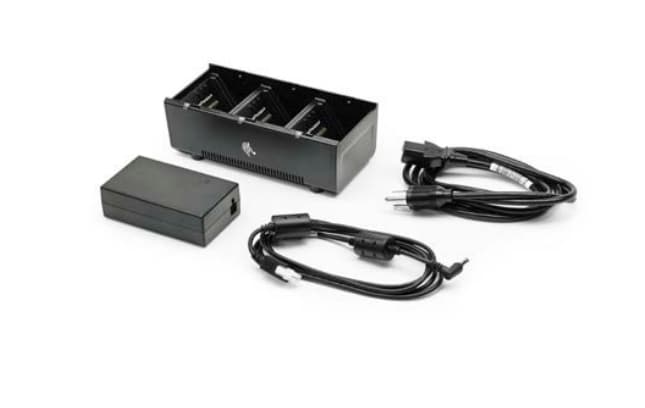 3-SLOT BATT CHARGER PSU+UK CORD ZQ600