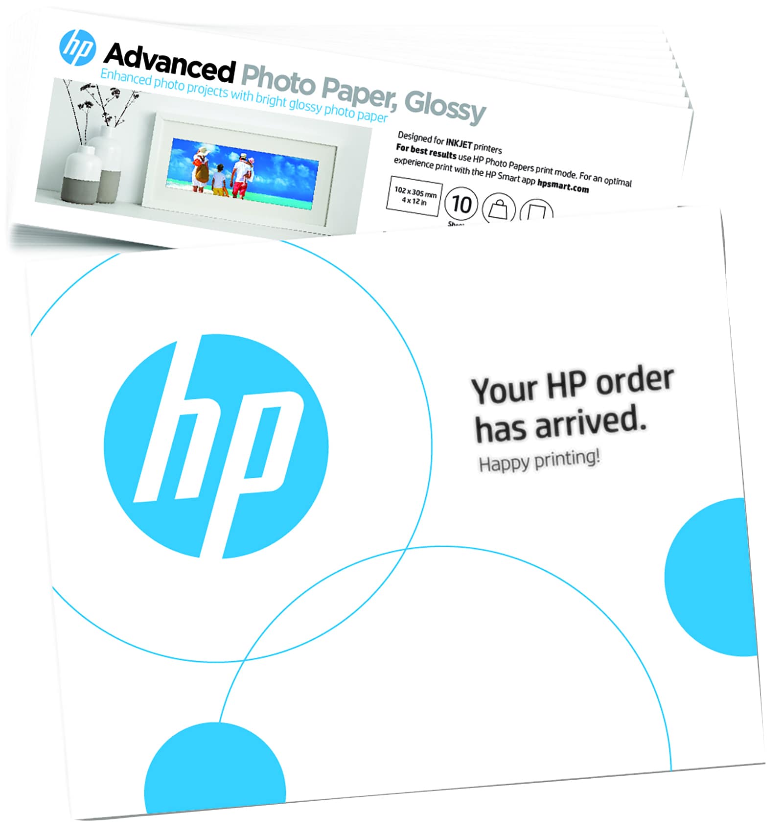 HP ADVANCED - BRILLANT - 10,5 MILLIÈMES DE POUCE - 102 X 305 MM - 250 G/M² - 65 LBS - 10 FEUILLE(S) PAPIER PHOTO - POUR ENVY INSPIRE 7920E